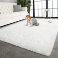 thumbnail image 1 of Alfombra TWINNIS de felpa supersuave de 213 x 305 cm, color blanco crema, 1 of 6