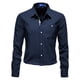 thumbnail image 2 of Nueva camisa de negocios ligera con botón de solapa informal de color sólido de manga larga Pompotops oipoqjl27080, 2 of 6