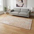 thumbnail image 2 of HomeRoots 675428 5 x 8 ft. Coral Taupe & Ivory Abstract Washable Machine Made Rectangle Area Rug with UV Protection, 2 of 9