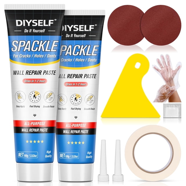 Kit de reparación de drywall DIYSELF con masilla reparadora 2 x 100 g