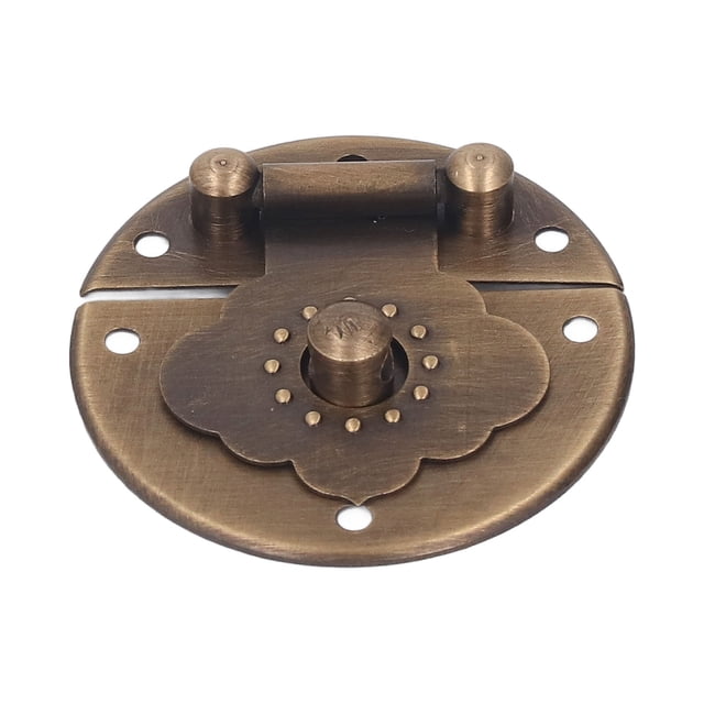 Wooden Box Hasp, Durable Practical Round Wide Applicability Retro Hasp Copper Fine Workmanship for Gift Boxes Brass,Bronze