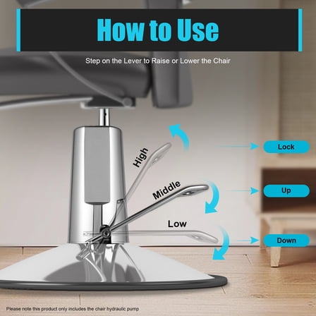 Hydraulic Barber Chair Pump for Beauty Salon Replacement, 200kg/440lbs Load Capacity