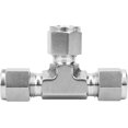 thumbnail image 1 of Compression Ferrule Connector, Double Ferrule Connection Tee Equal Diameter 316 Stainless Steel Die Forging SS-600-3 for Oil Refining Chemical Industry(Ф3/8), 1 of 7