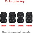 thumbnail image 2 of Key Fob Cover Compatible with Chevrolet Silverado Traverse Equinox GMC Sierra 1500 2500HD 2021-2025 Leather/Zinc Alloy 5 Button Keychain Case Holder Protector,Black-Short keychain, 2 of 9