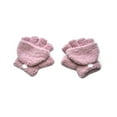 thumbnail image 2 of Wyobmus Kids Fluffy Fingerless Gloves With Mitten Cover Thick Fleece Lined Convertible Flip Top Gloves Cozy Stretch Cold Weather Gloves C-Pink*, 2 of 3