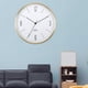 thumbnail image 3 of Reloj de pared redondo de 12 pulgadas, silencioso, de cuarzo, para colgar en la pared, sencillo, para dormitorio. Oro, 3 of 9