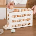 thumbnail image 3 of Estante rodante para huevos de 4 niveles, estante de gran capacidad para almacenamiento en refrigerador (blanco), 3 of 6