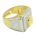 thumbnail image 2 of Mens 14K Gold Finish Virgo Maiden Zodiac Sign Astrology Horoscope Band Baguette & Round Cut Simulated Diamond Ring, 2 of 5