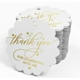 thumbnail image 4 of Inkdotpot Pack Of 50 Thank You For Celebrating With Me Birthday Favor Paper Tags Craft Real Gold Foil Hang Tags, 4 of 6