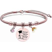 Customized Graduation Bracelet with Crystal,Personalized Bracelet for Graduates,Class of 2025 Gift,Adjust Snake Chain Graduated Bracelets Inspirational Keepsake for College Graduation