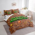 thumbnail image 3 of Homewish Happy Birthday 7-Piece Twin Bedding Sets,Abstract Pixel Geometric Bedding Comforter Set,Green Brown Sheet Sets For Boys Kids,Ultra Soft Home Decor Reversible, 3 of 8