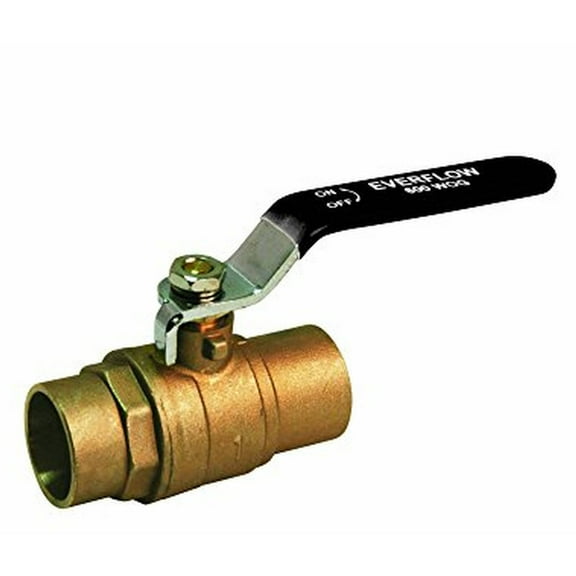 Midline Valve 605C114-NL Lead Free Premium Full Port Forged Brass Ball Valve with Solder Cups, 1-1/4"