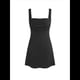 thumbnail image 3 of Vestido Corto Ajustado con Escote Cuadrado y Fruncido para Mujer, Ideal para Salir, Fiestas de Verano y Discotecas Negro XL, 3 of 10