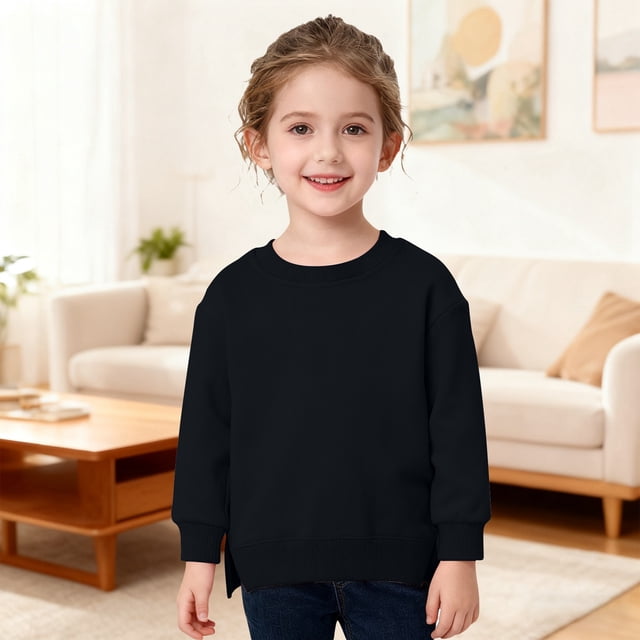 Chandail Décontracté pour Garçons et Filles, Doux, à Enfiler, pour Enfants, Confortable, Col Rond, pour Jeu Quotidien et École