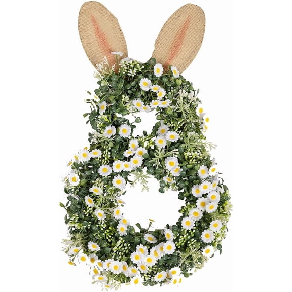 AHeartcove Rabbit Shaped Topiary Trees - Artificial Bunny-Shaped Topiary Tree Pot Fake Easter Bunnies Plant, Easter Rabbit Boxwood Topiaries Plant for Home Front Porch Decor Outside (E)