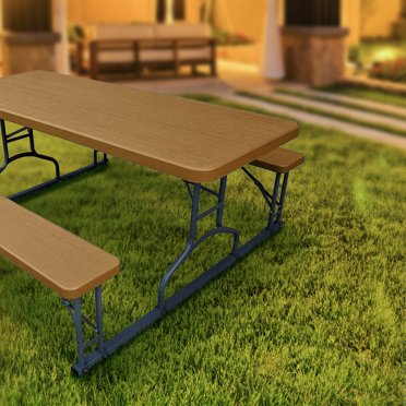 6ft Folding Banquet Table - Plastic Indoor/Outdoor Portable Table Black