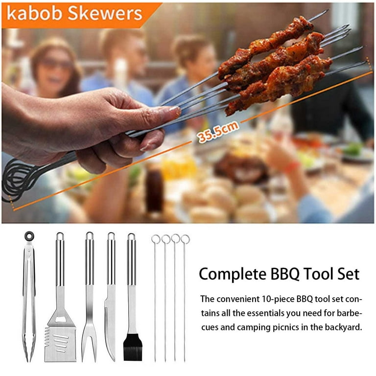 Baker Boutique BBQ Accessories, 20pcs Grill Tools Set, Stainless Steel Barbecue Tool Sets, Black