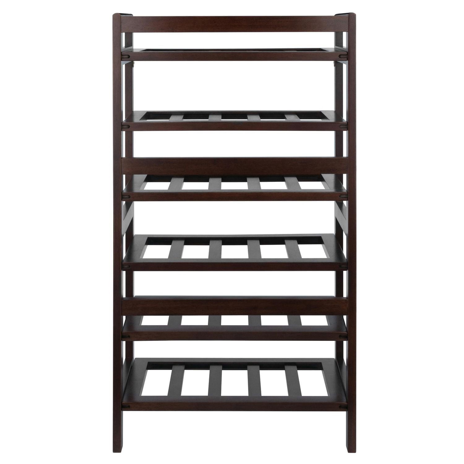 Winsome Silvi Wine Rack, 30-Bottle, - 6-Tier Walnut finish