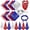 White,Red,Blue, variant on 24 Pack Bulk Cowboy Bandanas, Multi-purpose Unisex Head Scarf, Neck Wrap & Face Cover Accessory