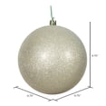 thumbnail image 2 of Vickerman 4.75" Champagne Glitter Ball Ornament, 4 per Bag, 2 of 5