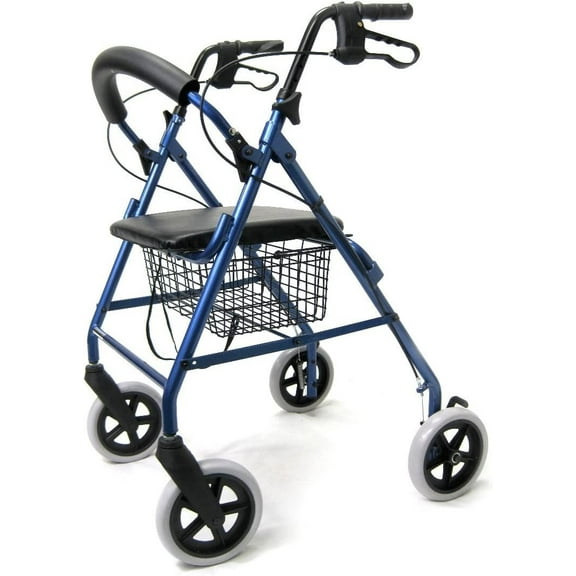 Karman Healthcare R-4608 Aluminum Rollator, Blue, 8" Casters