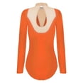 thumbnail image 4 of TSSOE Women's Rhinestones Long Sleeve Gymnastics Leotard Acrobatics Figure Skating Performance Orange XXL, 4 of 6