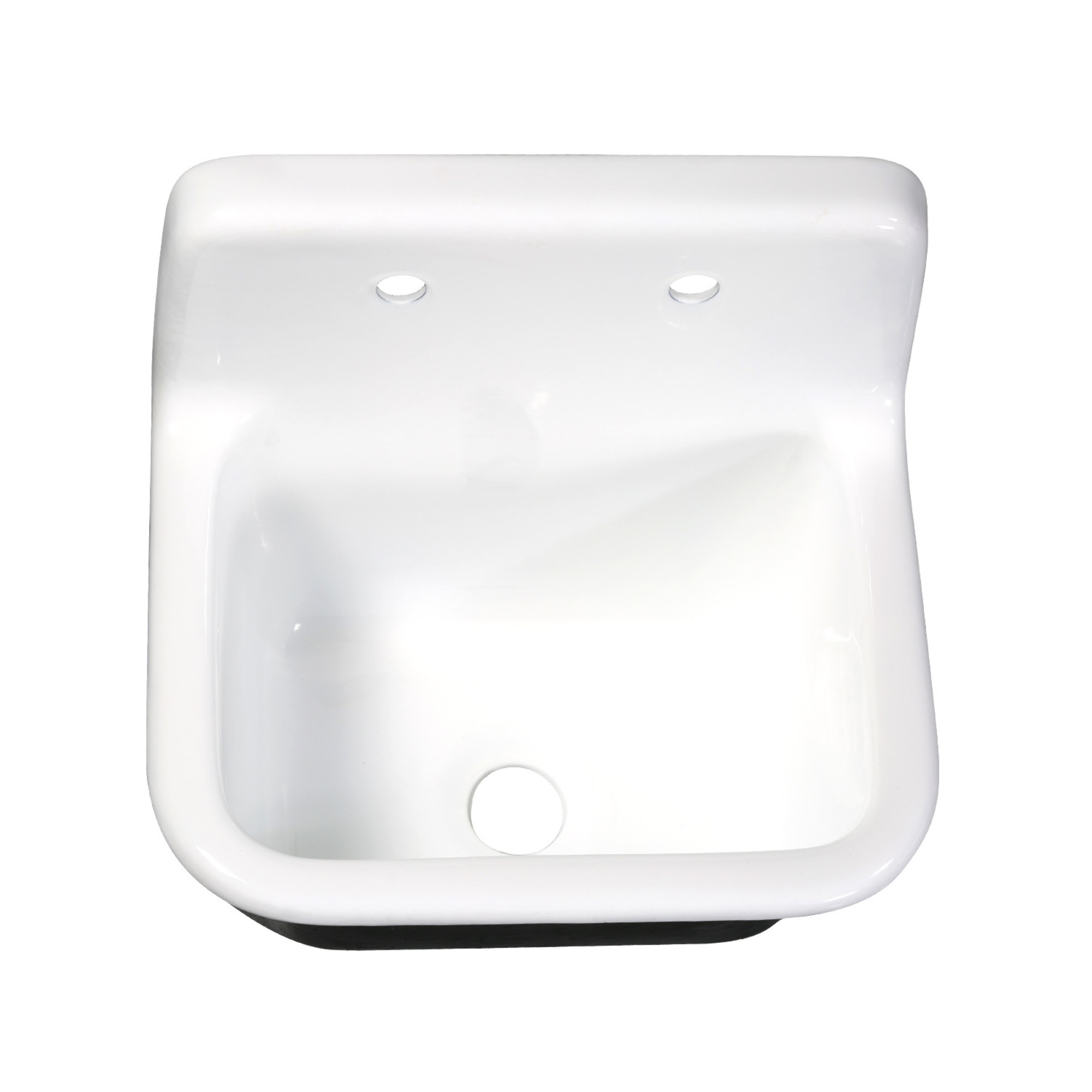 Fauceture GCKWS221822 Petra Galley 22" Cast Iron Single Bowl Wall Mount Kitchen Sink (2-Hole), White