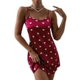 thumbnail image 3 of QAFOPEH Womens Heart Printed Valentine'S Nightdress Slip Dress, 3 of 7