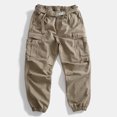 thumbnail image 2 of Fgnfyis Men's Cargo Pants Loose-Fit Durable Casual Trousers with Large Pockets for Outdoor Activities and Work Wear Pants for Men Khaki L, 2 of 4