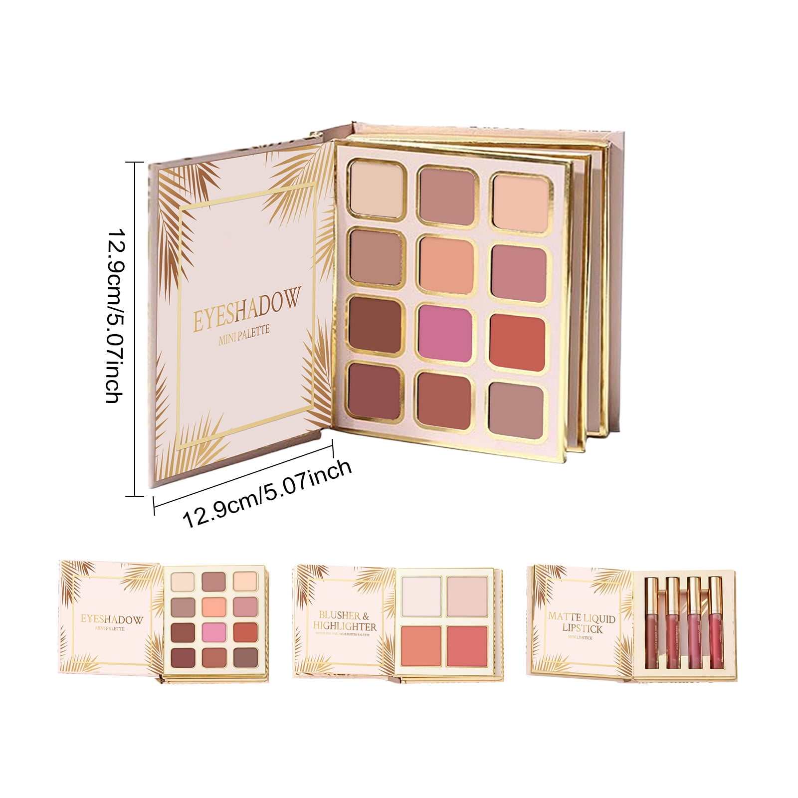 Alvantor Warm Matte Makeup Palette - Foldable Travel Comprehensive Full Face Set