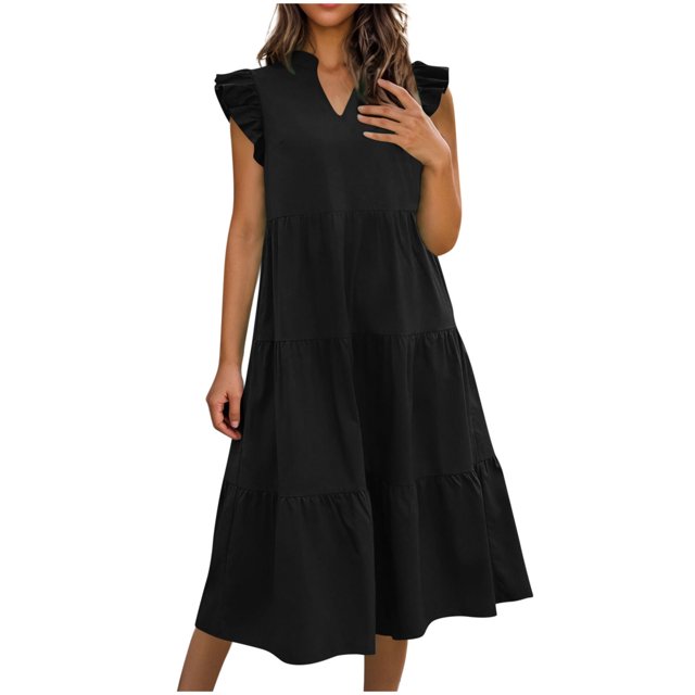 Hauts à Enfiler pour Femmes Printemps Automne Vêtements 2025 Chemises à Manches Longues Tendance Col Rond Ample Festival Hauts Unis Col en V Chandail Sans Manches Plissé Robe Irrégulière Grande Taille pour Femmes Été