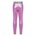 thumbnail image 2 of YONGHS Girls' Metallic Shiny Stretch Leggings Yoga Pants Gymnastics Dance Athletic Tights Trosuers Pink 12, 2 of 6