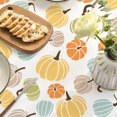 thumbnail image 4 of Fall Tablecloth 60x60 Inch Round, Thanksgiving Autumn Harvest Orange Yellow Blue Green Colorful Pumpkins Table Cover for Party Picnic Dinner Decor, 4 of 6