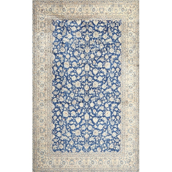 Ahgly Company Indoor Rectangle Traditional Slate Blue Grey Persian Area Rugs, 8' x 10'