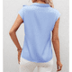 thumbnail image 5 of Blusa de Satén con Cuello Alto, Mangas y Lazo para Mujer, para Oficina Azul L, 5 of 7