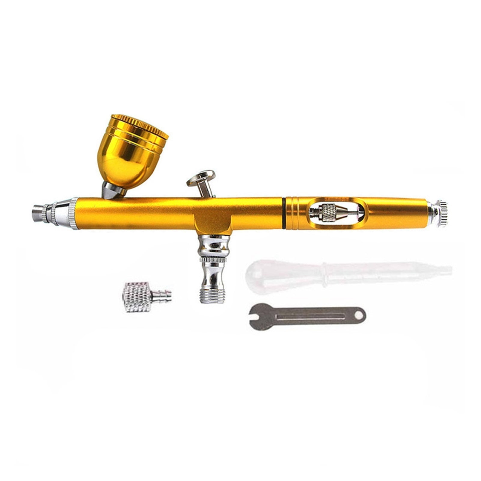 Airbrush Sets Gold 0.3mm Airbrush With Mini Compressor No Automatic Shutdown And Cleaning Tools Kits For Makeup Model Painting ,Versatile applications