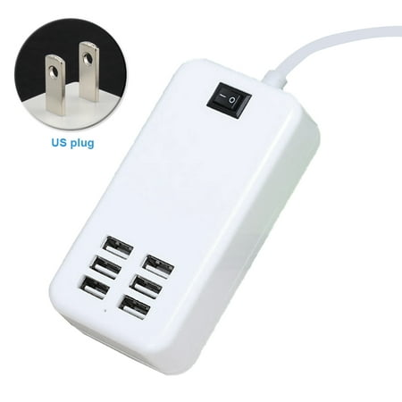30W Portable Power Strip Desktop Home Office Travel Multifunctional Fast Charging For Mobile Phone 6 Port US USB Charger