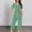 Green plus size 2 piece outfits a1, variant on Cagogo Women Plus Size 2 Piece Outfits Round Neck Short Sleeve T Shirt Pocket Crop Capris Matching Lounge Sets Solid Casual Comfy Clothes Summer Cruise Travel, Pink S