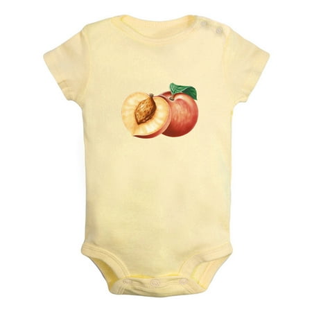 

Fruit Peach Image Print Rompers For Babies Newborn Baby Unisex Bodysuits Infant Jumpsuits Toddler 0-24 Months Kids One-Piece Oufits (Yellow 12-18 Months)