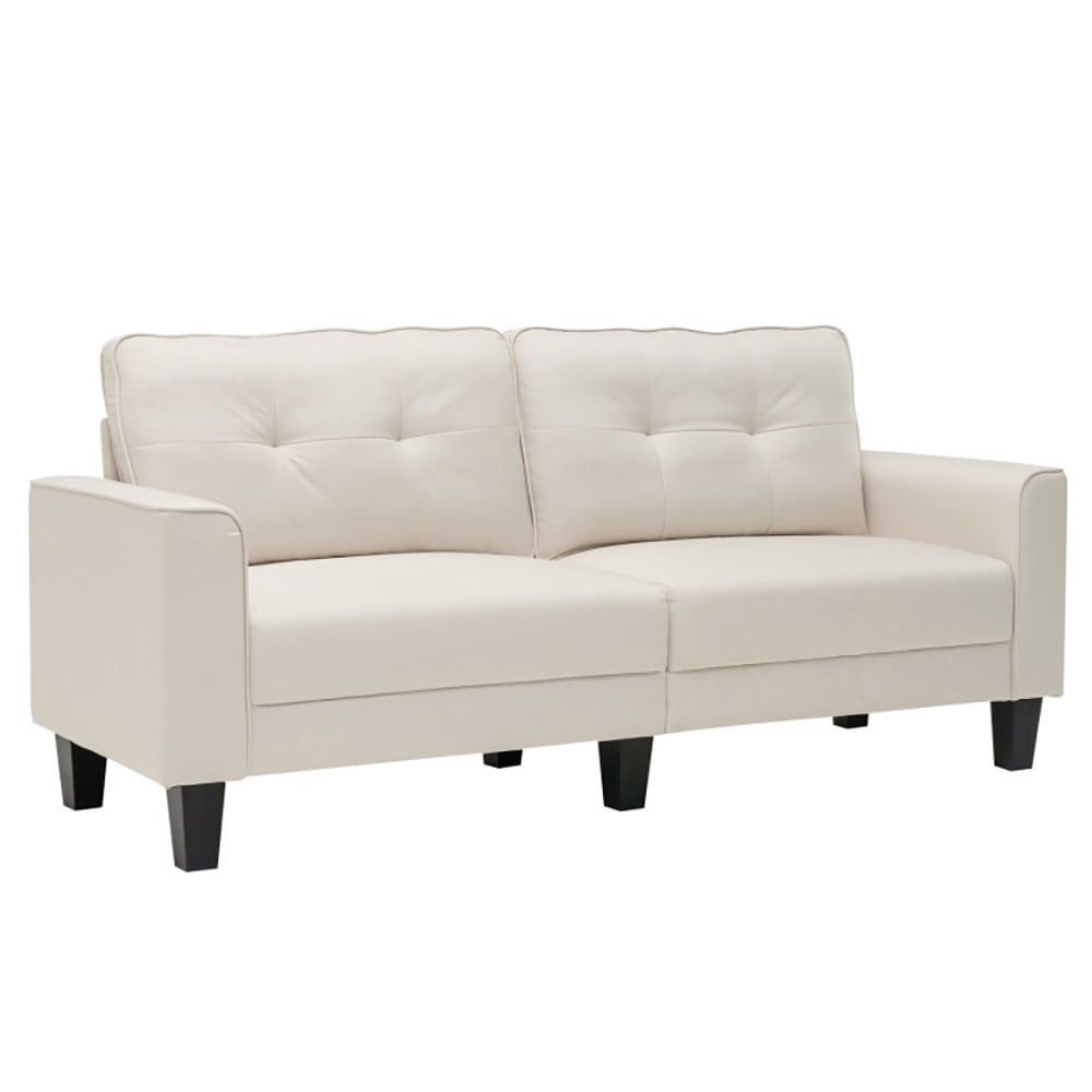 Finihen Loveseat Sofa, Modern Loveseat Sofa Couch, 79.5 Inch Fabric Loveseat Sofa with 2 Removable Back Cushions, for Living Room, Bedroom, Beige Finihen Loveseat Sofa, Modern Loveseat Sofa Couch, 79.5 Inch Fabric Loveseat Sofa with 2 Removable Back Cushions, for Living Room, Bedroom, Beige