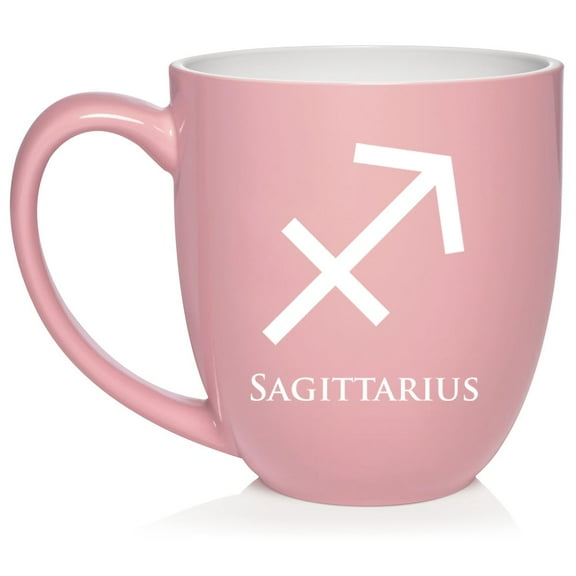 Sagittarius Zodiac Horoscope Ceramic Coffee Mug Tea Cup Gift (16oz Light Pink)