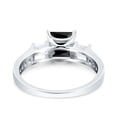 thumbnail image 3 of Princess Cut Art Deco Ring Black CZ 925 Sterling Silver Size 6, 3 of 6