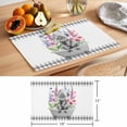 thumbnail image 6 of Farm Animal Placemats Set of 6, Gray Shower Cap Tub Funny Calf Cow Farmhouse Floral Non-Slip Place Mats Washable Table Mats for Kitchen Dining Table Decorations Indoor/Outdoor, 6 of 9