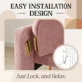 thumbnail image 5 of 49 Inch Small Loveseat Sofa for Small Spaces,Mid Century Modern Linen Upholstered 2 Seat Couch with Rainbow Backrest,Pink, 5 of 9