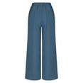 thumbnail image 6 of YUNAFFT Linen Pants Women Summer Casual Loose Women's Ladies' Solid Color Elastic Waist Cotton And Linen Big Pocket Casual Pants, 6 of 6