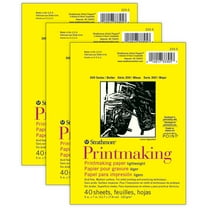 Strathmore 300 Series Printmaking Pad, Glue Binding, 40 Sheet, 5x7 inch, Pack of 3