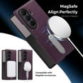 thumbnail image 7 of Allytechgroup Magnetic Case for Samsung Galaxy Z Fold 5, Built-in Kickstand Support Wireless Charging Non-Slip Shockproof Protective Full Body Cover Bumper for Samsung Galaxy Z Fold 5, Purple, 7 of 7