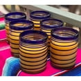 thumbnail image 2 of Hand Blown Drinking Glasses – Set of 6 Tumbler Glasses with Blue Spiral Design 10 oz., 2 of 4