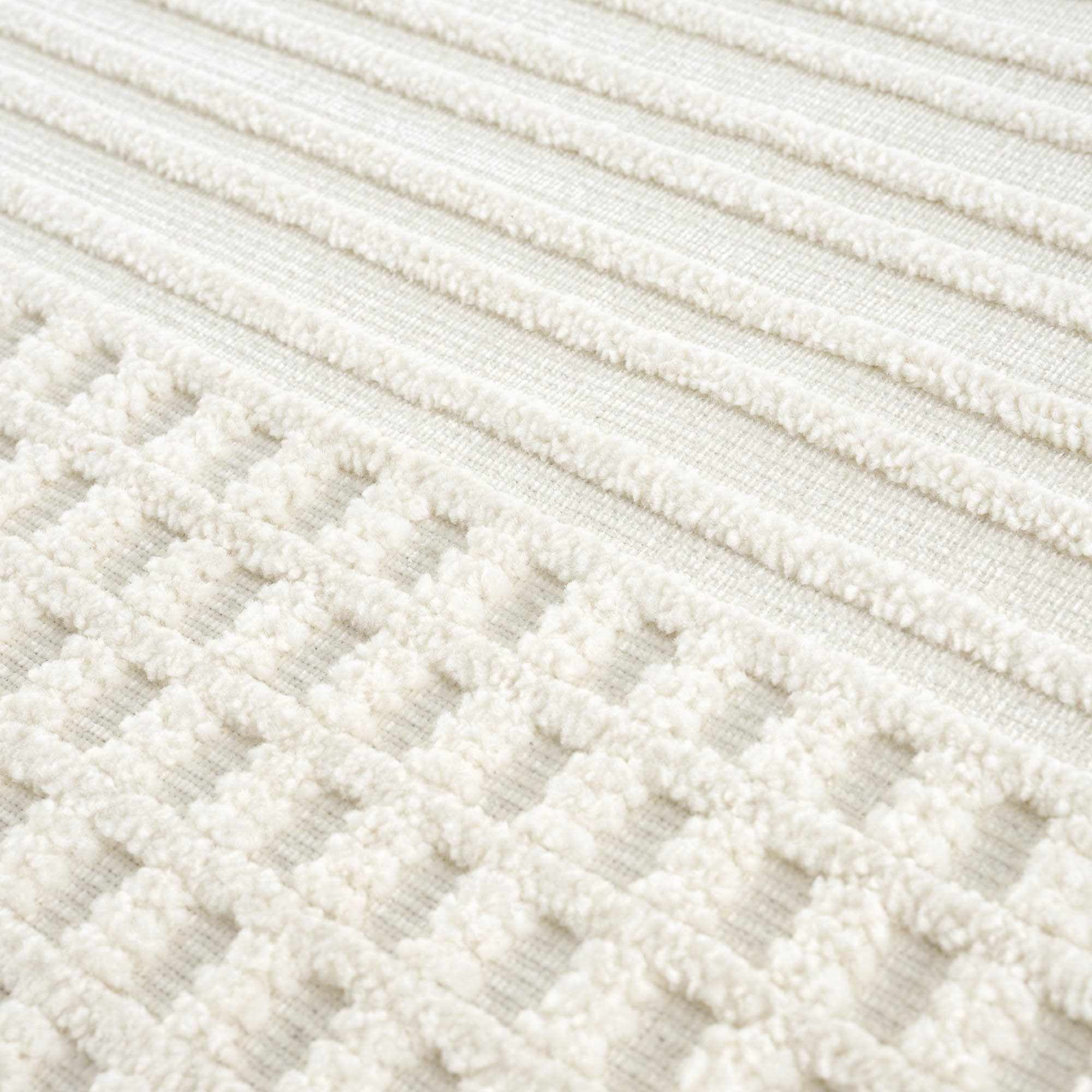 Hauteloom Rhun Living Room, Bedroom Machine Washable Area Rug - Bohemian Modern Farmhouse - Moroccan Transitional - White, Light Cream, Off White, Ivory - 7'10" x 10'1"