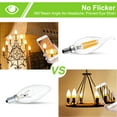 thumbnail image 6 of ROMANJOY E12 LED Candelabra Light Bulbs, 6W(60 Watt Equivalent), CA11 Shape, Flame Tip Style, 2700K Soft White, Dimmable LED Chandelier Filament Bulb for Ceiling Fan Dining Room, 6Pack, 6 of 8